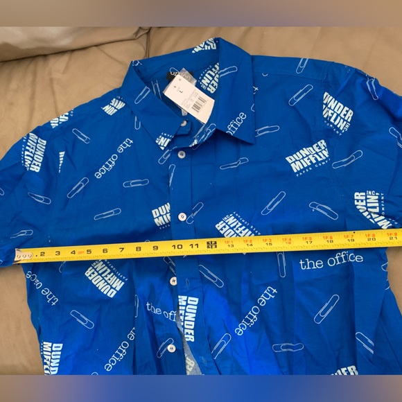 New the Office DUNDER MIFFLIN INC Paper Companyue SHIRT Men’s L Cotton - Picture 5 of 6